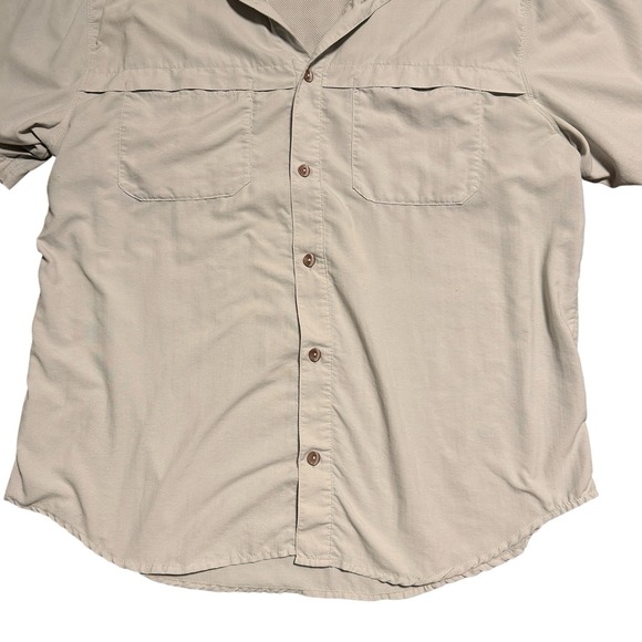 White Sierra Shirt, Men's Size Large Hiking Camp Button Up Short Sleeve Pockets - Picture 4 of 16